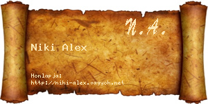 Niki Alex névjegykártya